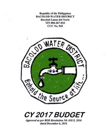 Approved Budgets and Corresponding Targets CY 2017
