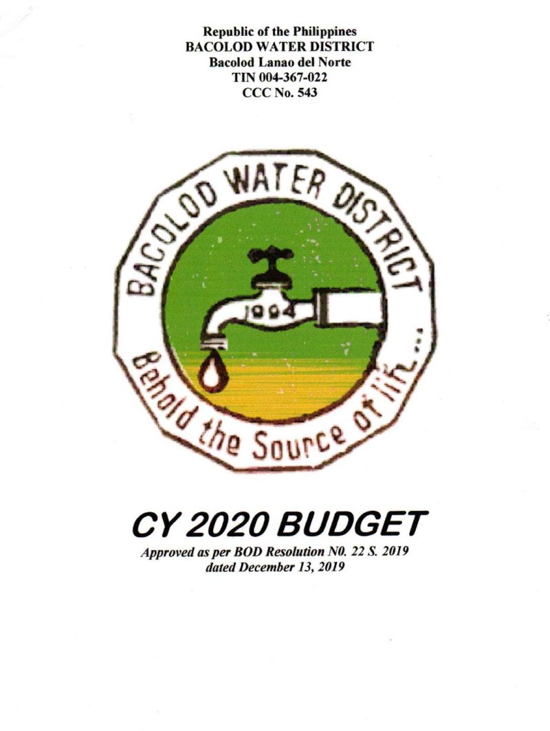 Approved Budgets and Corresponding Targets CY 2020