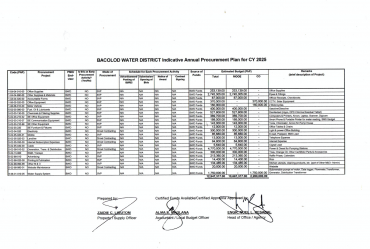 Annual Procurement Plan – Indicative Non-CSE CY 2025